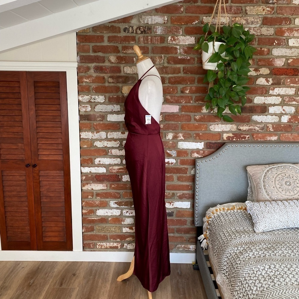 Significant Other Gracie One-Shoulder Cocktail Maxi Dress New Size 6 Burgundy - Picture 6 of 11